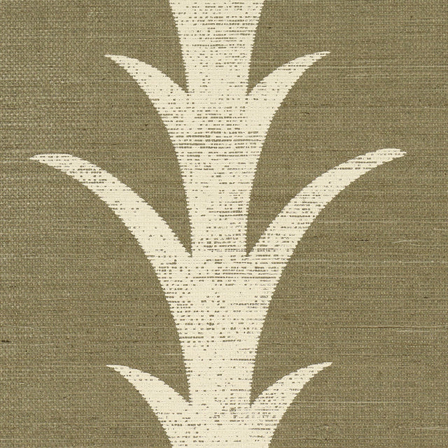 Schumacher 5006057 ACANTHUS STRIPE SISAL in JUNIPER Wallpape