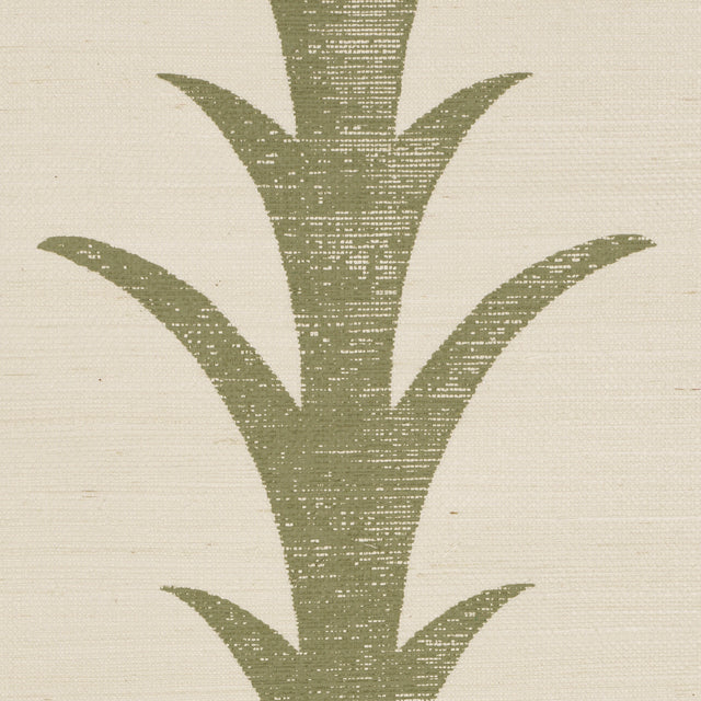 Schumacher 5006058 ACANTHUS STRIPE SISAL in OLIVE Wallpaper 