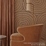 Schumacher Feather Bloom Sisal Venetian Pink Wallpaper