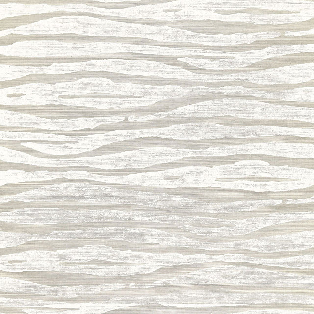 Schumacher Ripple Sisal Fog & Chalk Wallpaper - Eade's Wallpaper