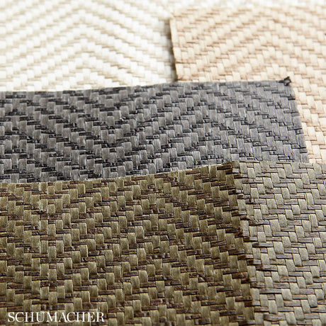 Schumacher Pearce Herringbone Bone Wallpaper - Eade's Wallpaper