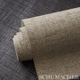 Schumacher Weston Raffia Weave Grey Wallpaper