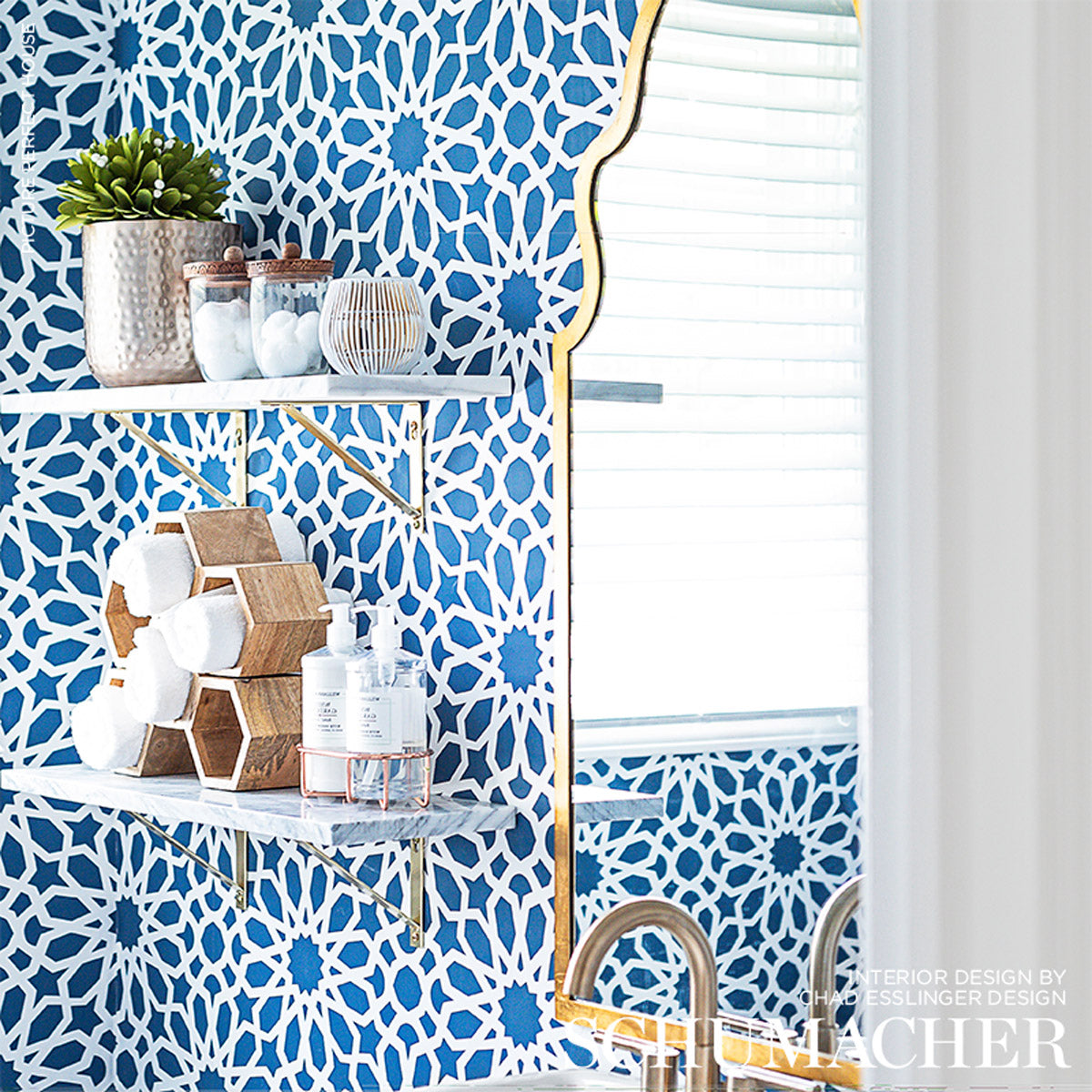 Schumacher Agadir Screen Lapis Wallpaper