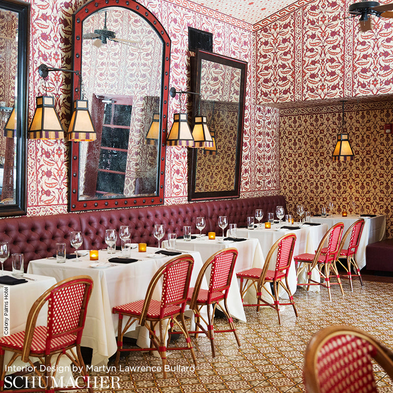 Schumacher Sultan'S Trellis Pomegranate Wallpaper - Eade's Wallpaper