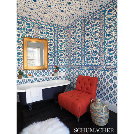 Schumacher Bosphorus Border Pomegranate Wallpaper