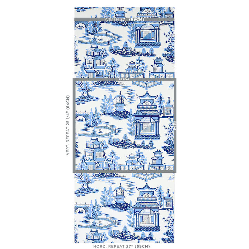 Schumacher Nanjing Porcelain Wallpaper - Eade's Wallpaper