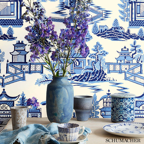 Schumacher Nanjing Smoke Wallpaper - Eade's Wallpaper