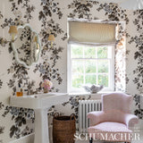 Schumacher Pyne Hollyhock Charcoal Wallpaper