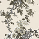 Schumacher Pyne Hollyhock Charcoal Wallpaper