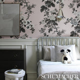 Schumacher Pyne Hollyhock Blush Wallpaper - Eade's Wallpaper
