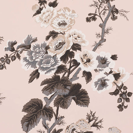 Schumacher Pyne Hollyhock Blush Wallpaper - Eade's Wallpaper