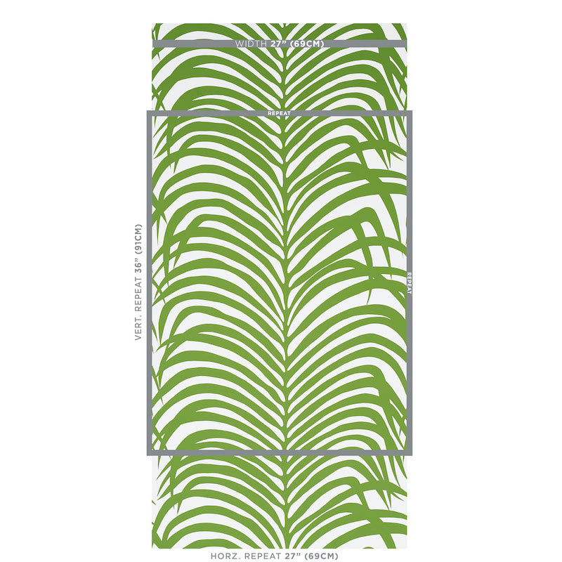 Schumacher Zebra Palm Jungle Wallpaper