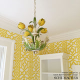 Schumacher Zanzibar Trellis Canary Wallpaper