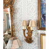 Schumacher Zanzibar Trellis Winter Mint Wallpaper