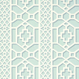 Schumacher Zanzibar Trellis Winter Mint Wallpaper