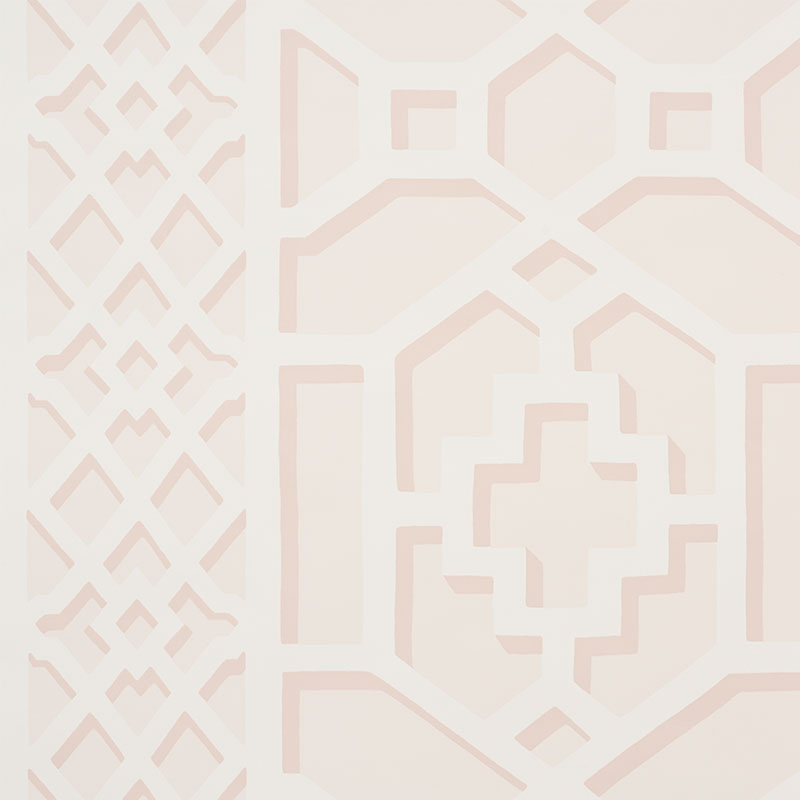 Schumacher Zanzibar Trellis Blush Wallpaper