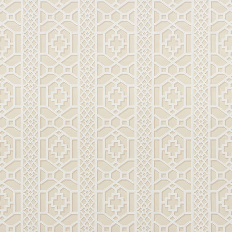 Schumacher Zanzibar Trellis Sand Wallpaper