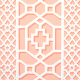 Schumacher Zanzibar Trellis Coral Wallpaper