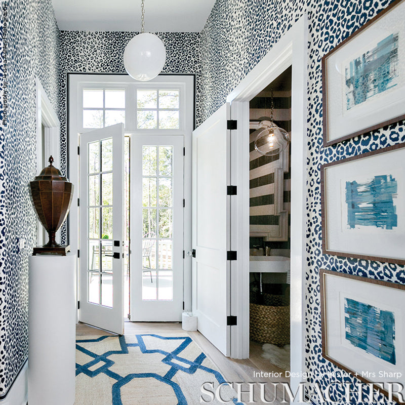 Schumacher Iconic Leopard Ink Wallpaper