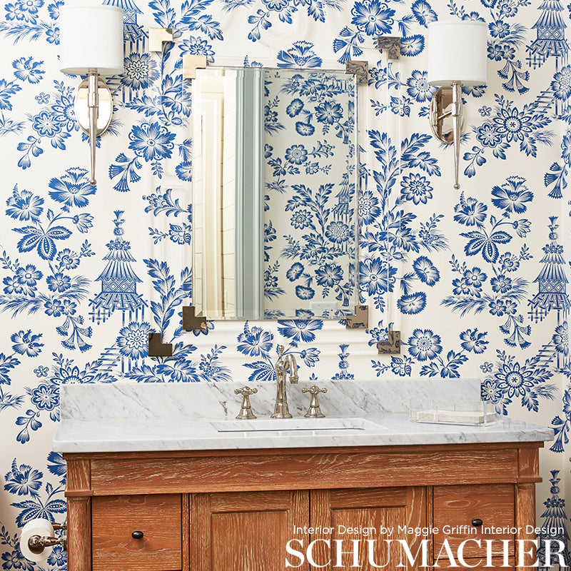 Schumacher Song Garden Cocoa Wallpaper - Eade's Wallpaper