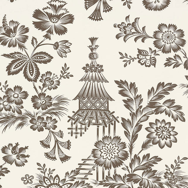 Schumacher Song Garden Cocoa Wallpaper - Eade's Wallpaper