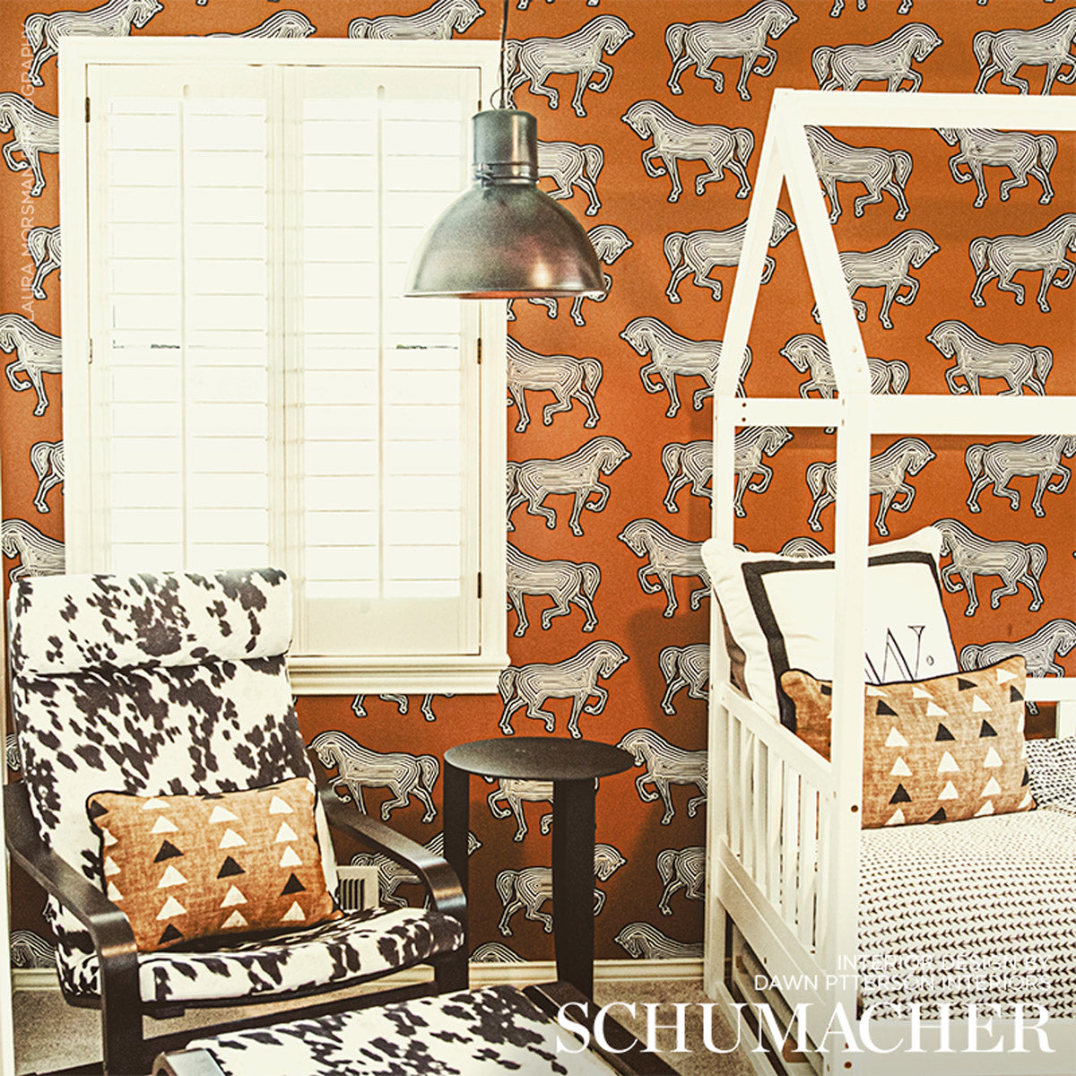 Schumacher Faubourg Brown Wallpaper