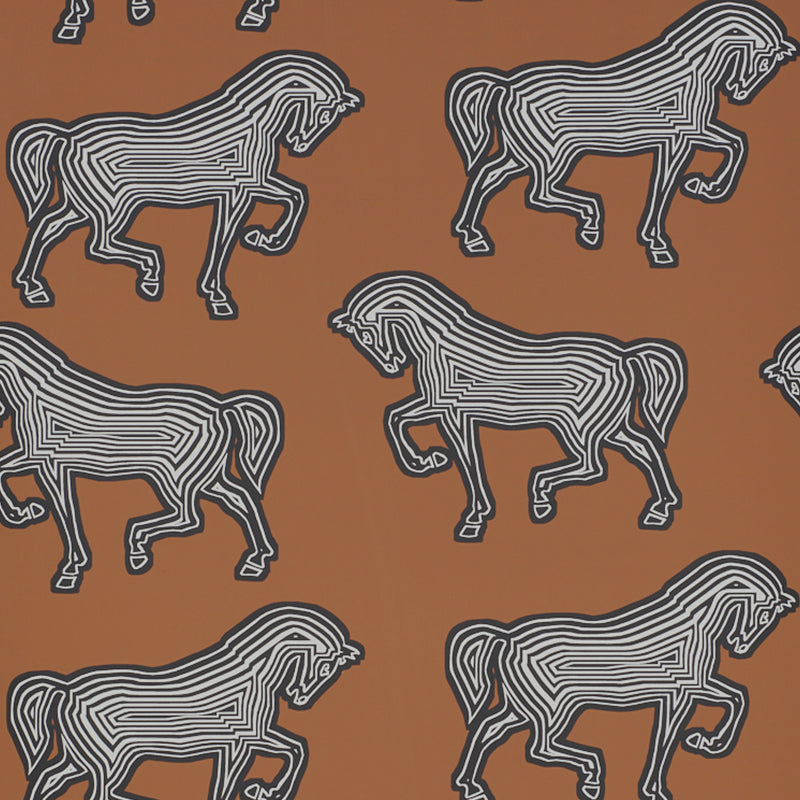 Schumacher Faubourg Brown Wallpaper