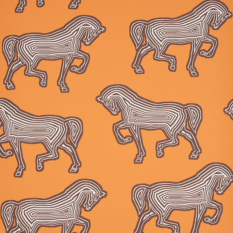 Schumacher 5007091 FAUBOURG in ORANGE Wallpaper - Eade's – Eades