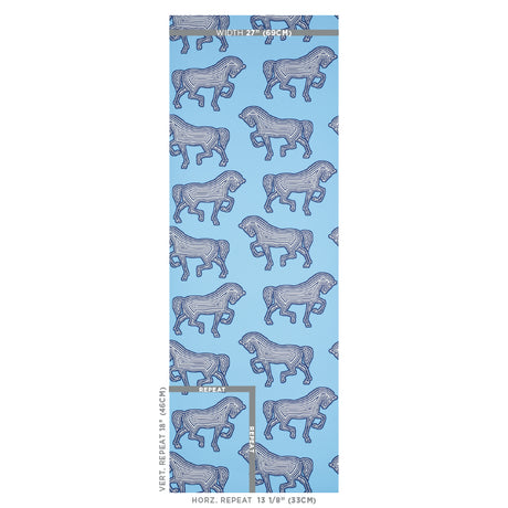 Schumacher Faubourg Blue Wallpaper