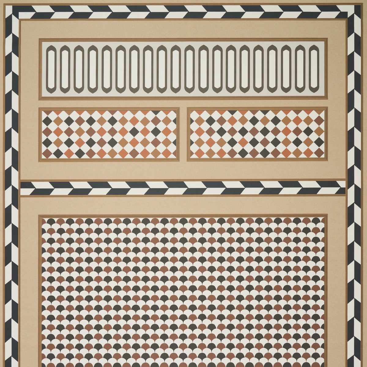 Schumacher Robinchon Panel A Brown Wallpaper - Eade's Wallpaper