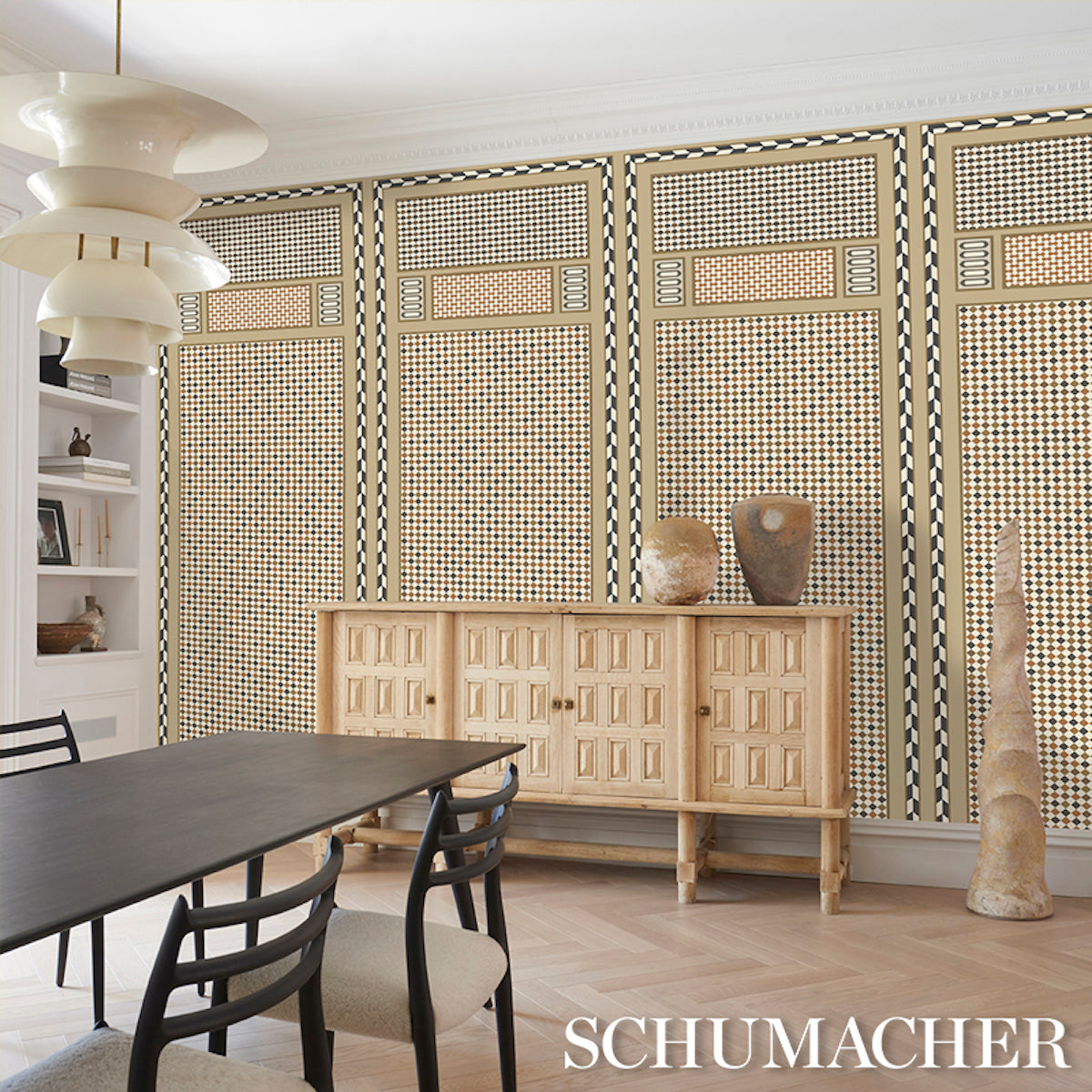 Schumacher Robinchon Panel A Brown Wallpaper - Eade's Wallpaper