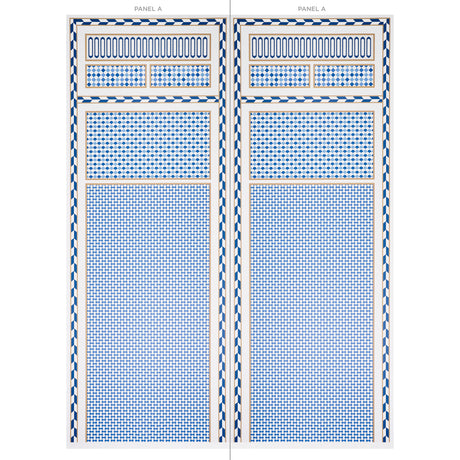 Schumacher Robinchon Panel A Blue Wallpaper - Eade's Wallpaper
