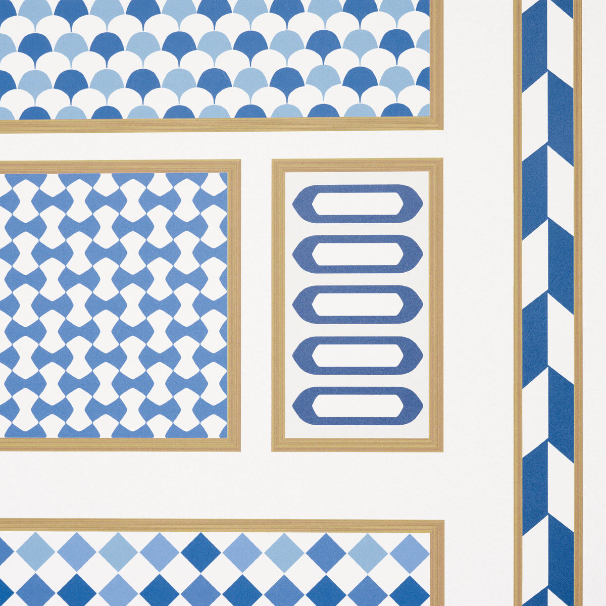 Schumacher Robinchon Panel B Blue Wallpaper - Eade's Wallpaper