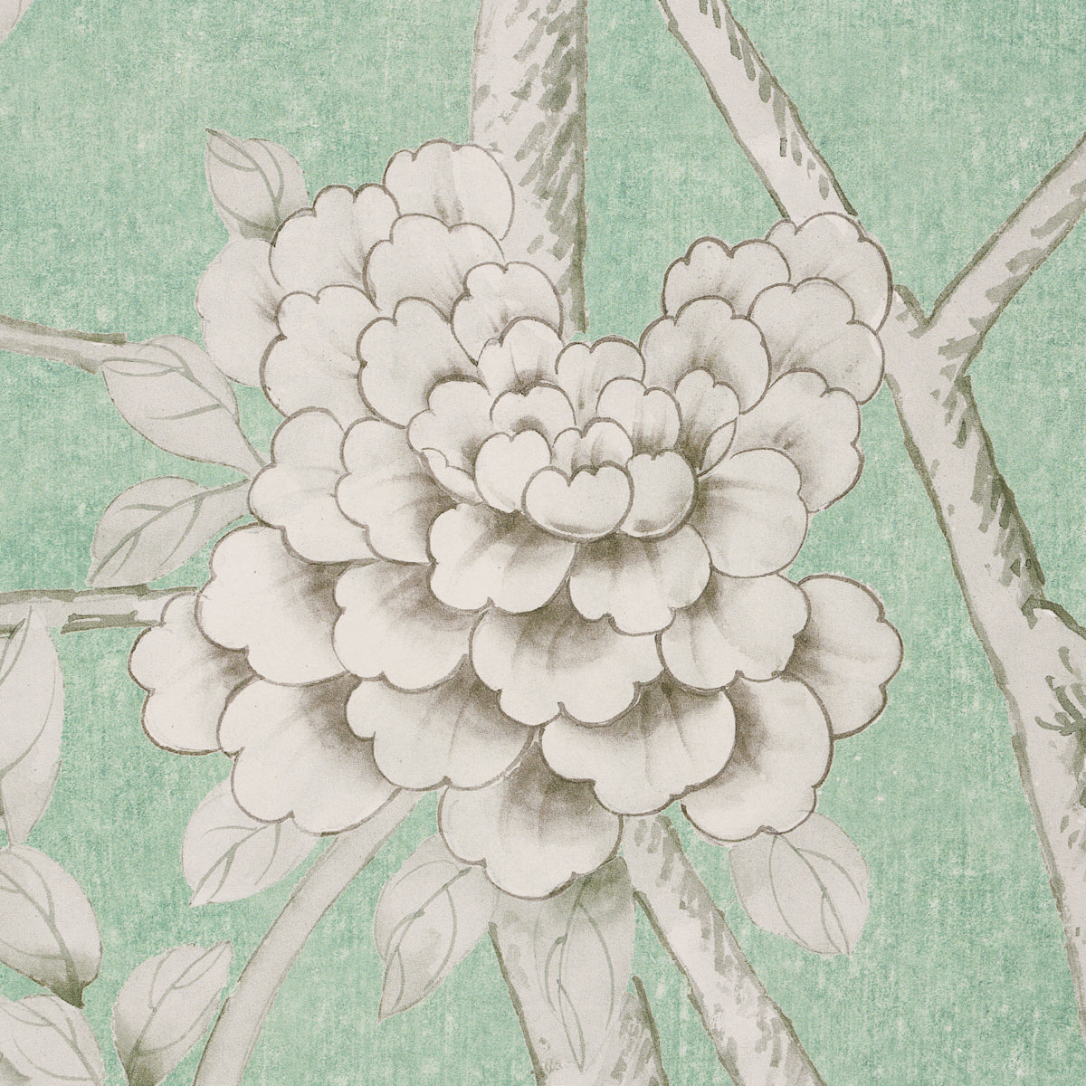 Schumacher Chinois Palais Panel Aquamarine Wallpaper