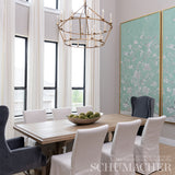 Schumacher Chinois Palais Panel Aquamarine Wallpaper
