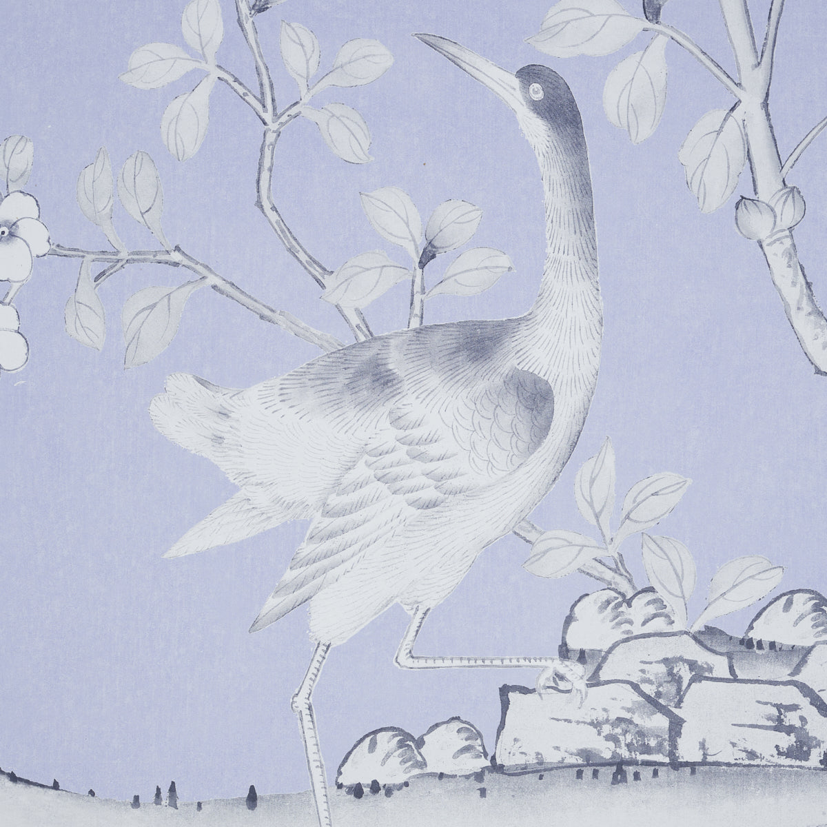 Schumacher Chinois Palais Panel Lavender Wallpaper