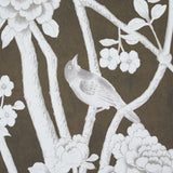 Schumacher Chinois Palais Panel Chocolate Wallpaper
