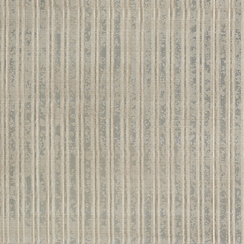 Schumacher Galvanized Rib Silver Leaf Wallpaper