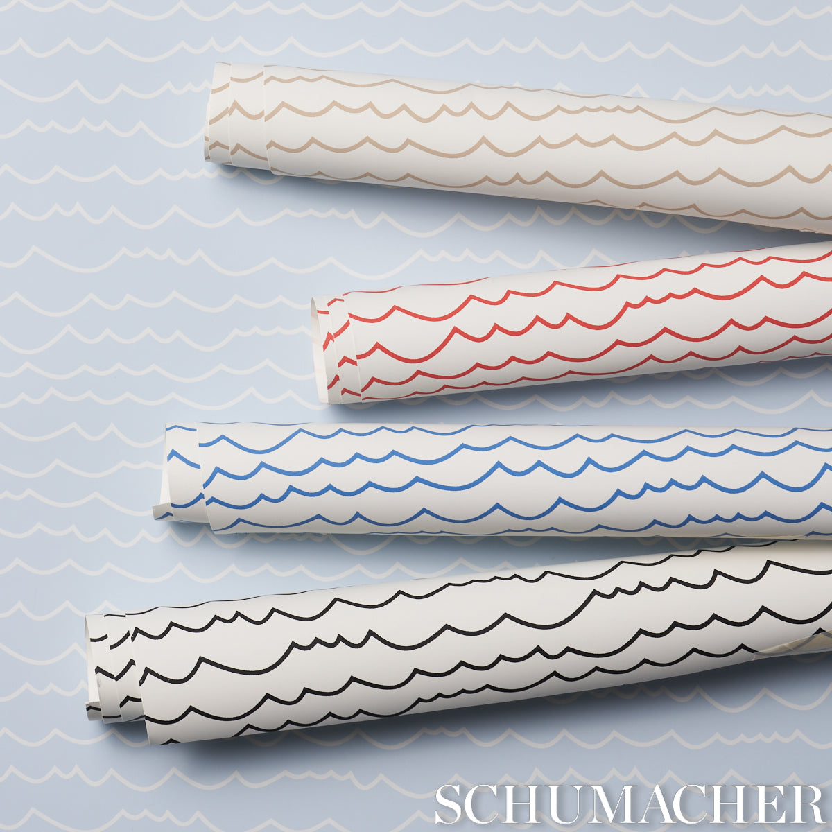 Schumacher Waves Sand Wallpaper