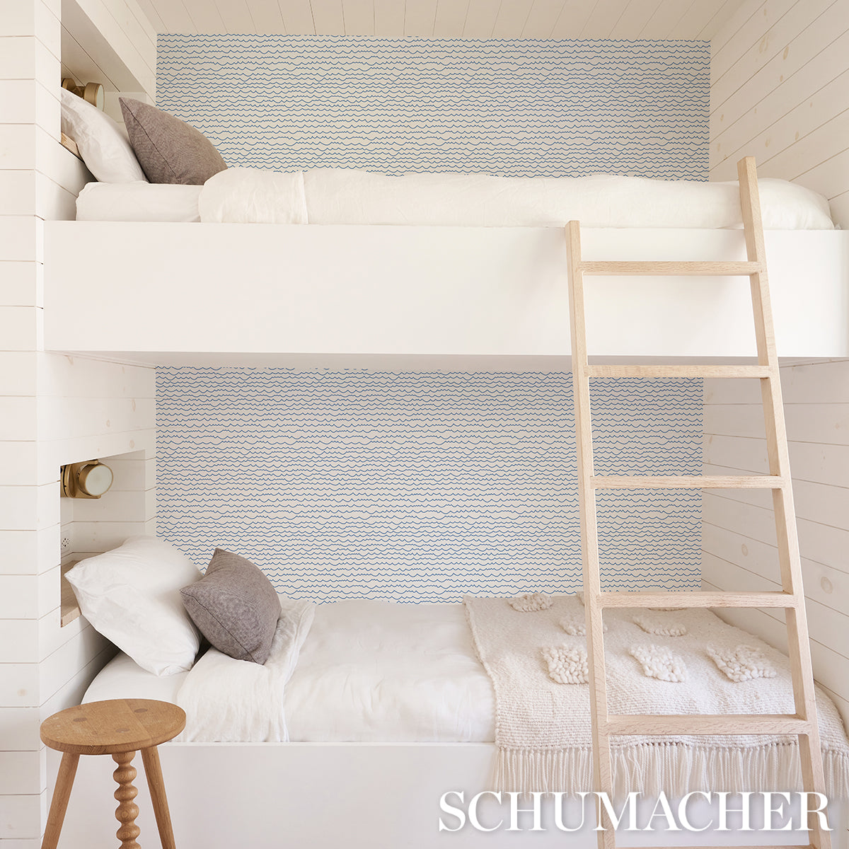 Schumacher Waves Blue Wallpaper