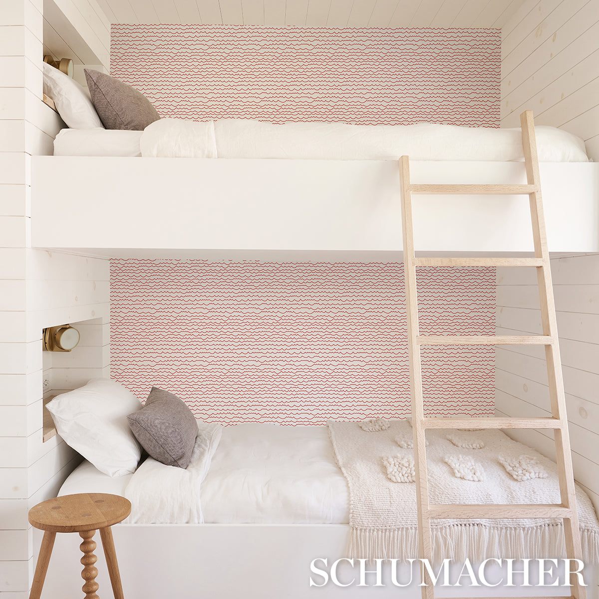 Schumacher Waves Red Wallpaper