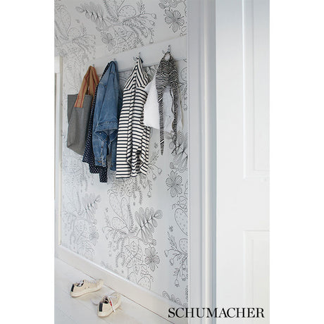 Schumacher Blommen Smoke Wallpaper