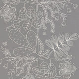 Schumacher Blommen Smoke Wallpaper