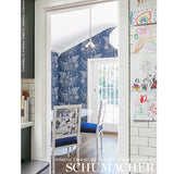 Schumacher Blommen Marine Wallpaper