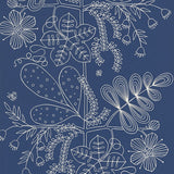 Schumacher Blommen Marine Wallpaper