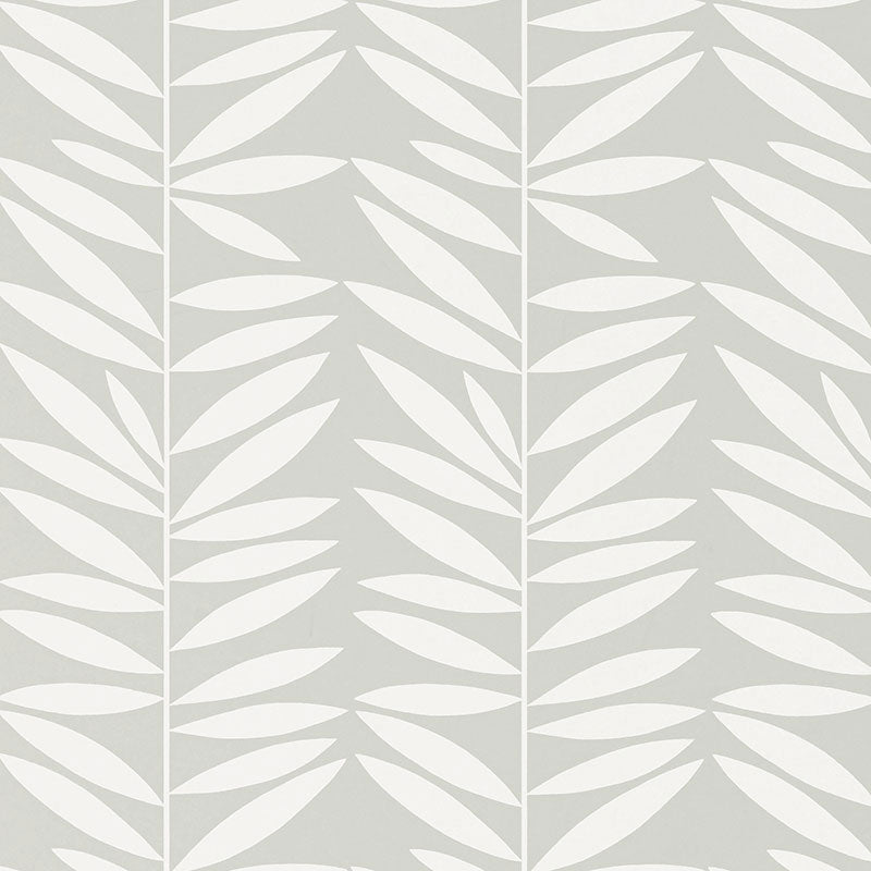 Schumacher Leaf Stripe Mist Wallpaper - Eade's Wallpaper
