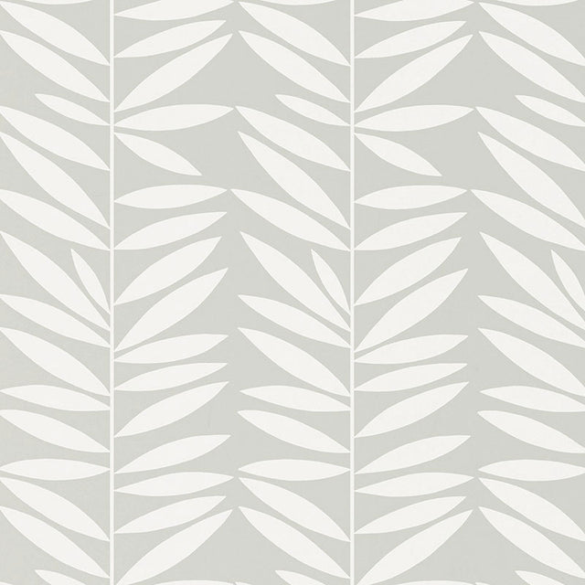 Schumacher Leaf Stripe Mist Wallpaper - Eade's Wallpaper