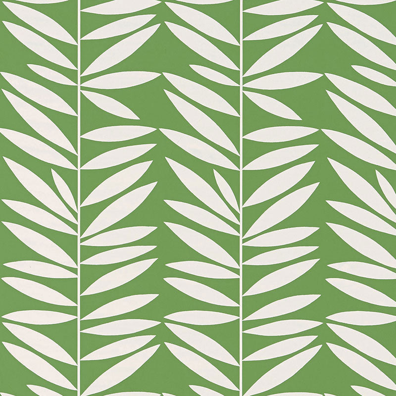 Schumacher Leaf Stripe Leaf Wallpaper - Eade's Wallpaper
