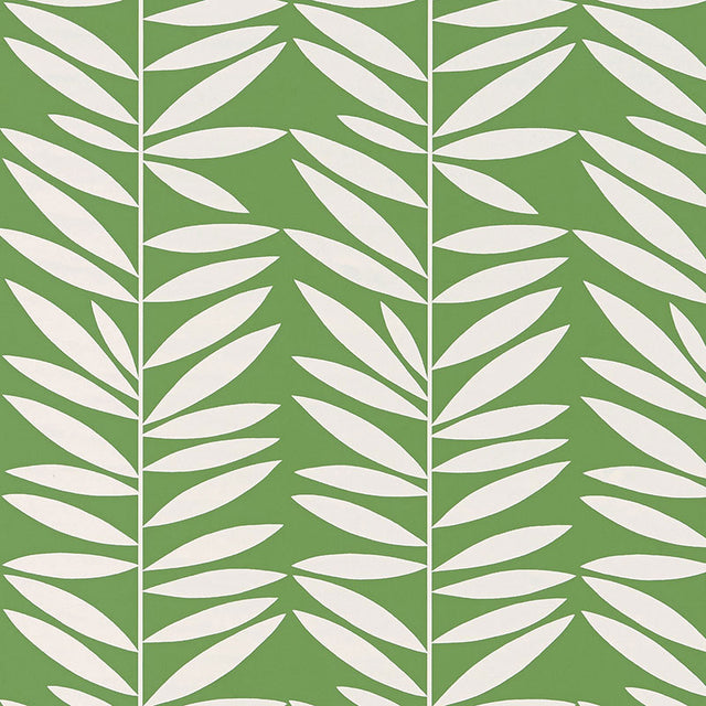 Schumacher Leaf Stripe Leaf Wallpaper - Eade's Wallpaper