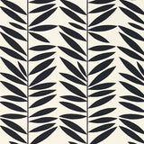 Schumacher Leaf Stripe Ebony Wallpaper - Eade's Wallpaper